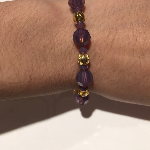 Alex and Ani Swarovski Purple Beaded Bangle - Picture 4 of 4